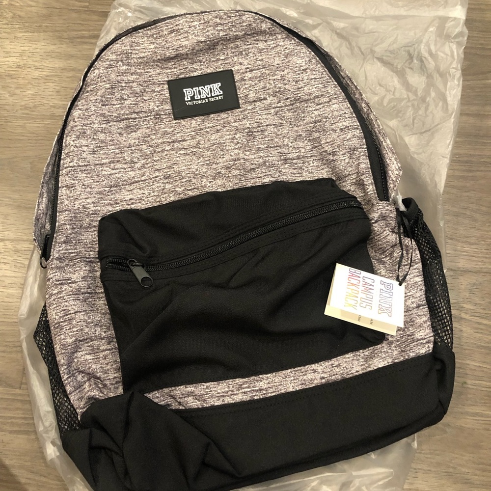 Victoria Secret pink grey and black backpack